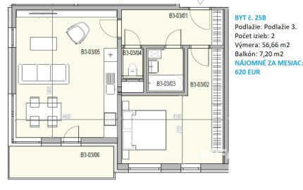 NOVOSTAVBA na Pršianskej Terase - 2i byt na prenájom